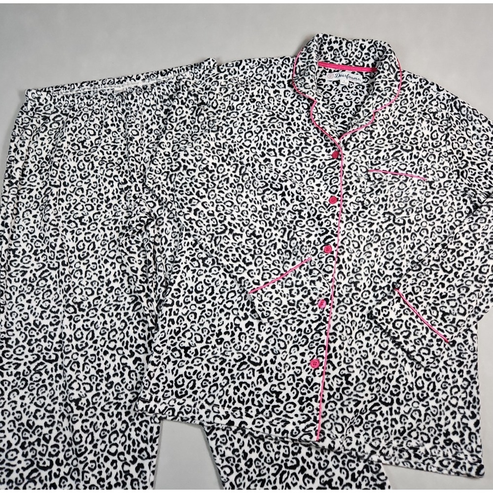 Dearfoams Womens Leopard Print Two-Piece Pajama Set Size Medium NWOT